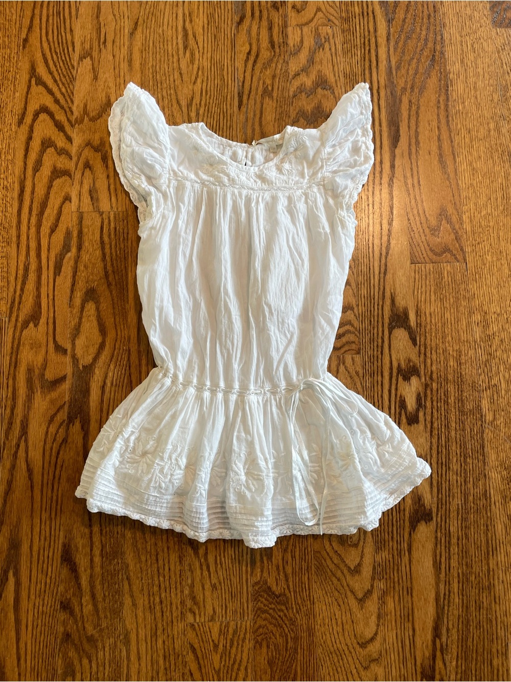 LoveShackFancy white flutter sleeve dress size 5-6 years